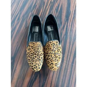 Dolce Vita Brown Black Animal Print Loafer SZ 8